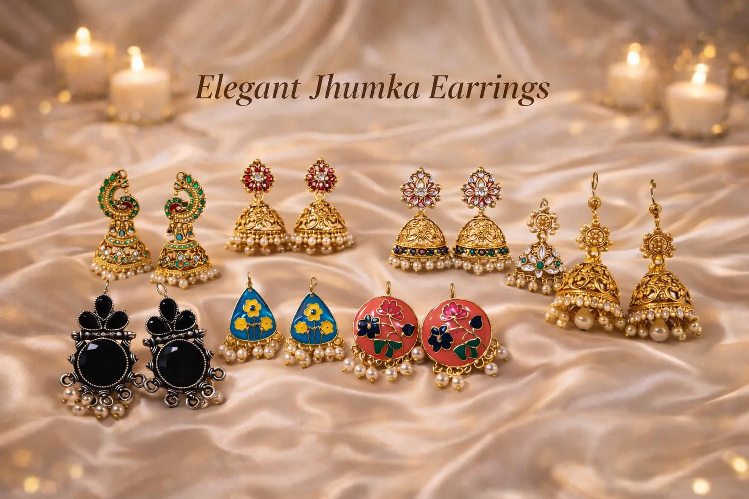 Elegant oxidized jhumka earrings for women with traditional bell design